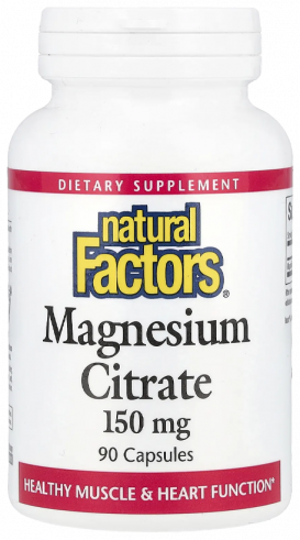 Natural Factors Magnesium Citrate 150 mg, 90 капсул