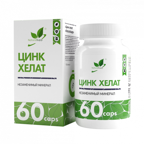 Natural Supp Zinc Chelate, 60 капсул