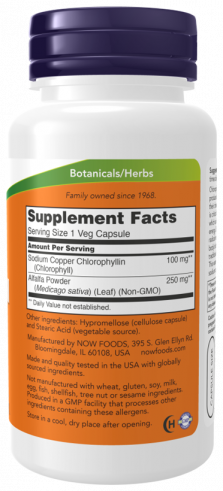 NOW Chlorophyll 100 mg, 90 капсул