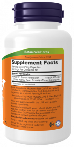NOW Phase-2 Starch Neutralizer, Фаза-2 Нейтрализатор крахмала, 120 капсул