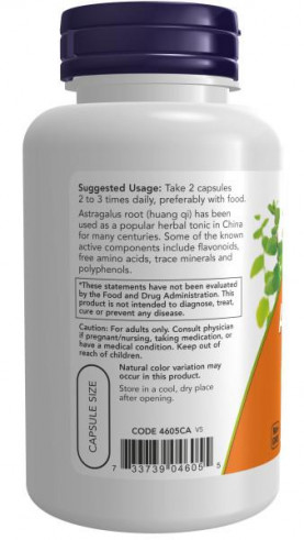 NOW Astragalus 500 mg, 100 капсул