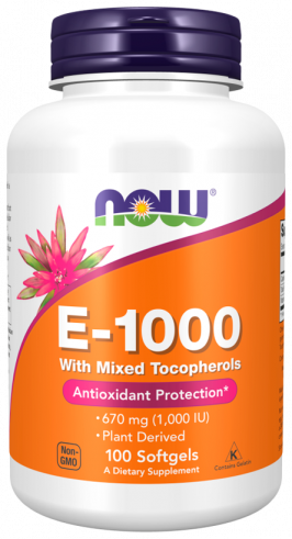NOW Vitamin E, Натуральный Витамин Е, 100 капсул
