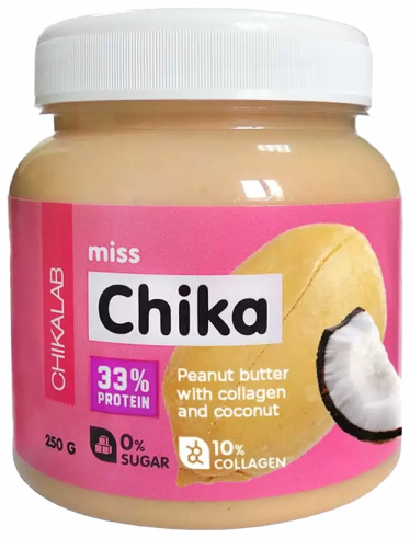 Chikalab Паста Арахисовая С Кокосом Miss Chika, 250 грамм