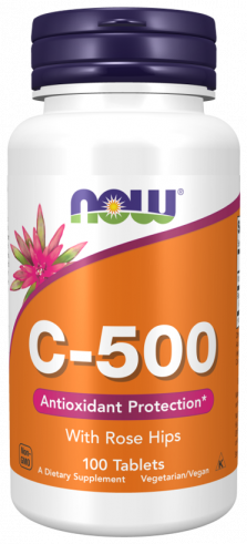NOW C-500 with Rose Hips, 100 таблеток