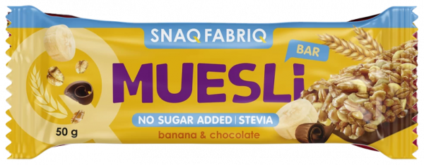 Snaq Fabriq Muesli Мюсли-батончик с молочным шоколадом, 50 грамм