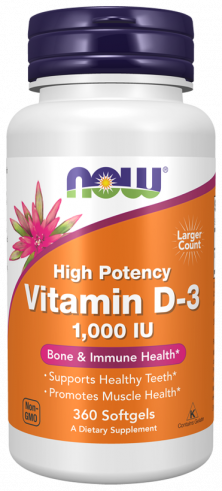 NOW Vitamin D-3 1000 IU, 360 капсул