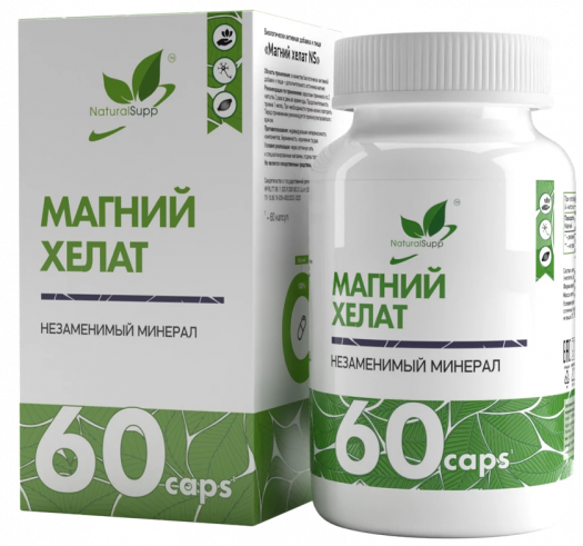 Natural Supp Magnesium Chelate, 60 капсул