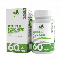 Natural Supp Biotin &amp; Folic Acid, 60 капсул