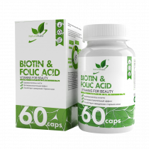 Natural Supp Biotin &amp; Folic Acid, 60 капсул